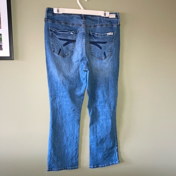 Seven7 Blue Boot Cut Jeans with Faded Distressing - Picture 6 of 15